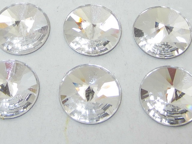 12 pcs. RIVOLI 12mm CRYSTAL FLATBACK European Rhinestones